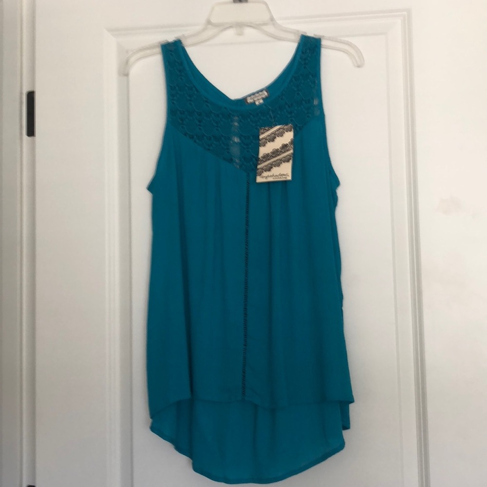 New! Turquoise tank, women’s size M, lovely detail